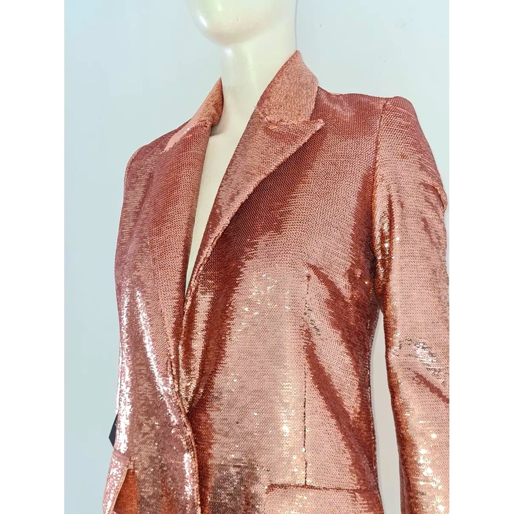 Nadine Merabi | NWT! Karla Rose Gold Sequin Blazer Size: Medium